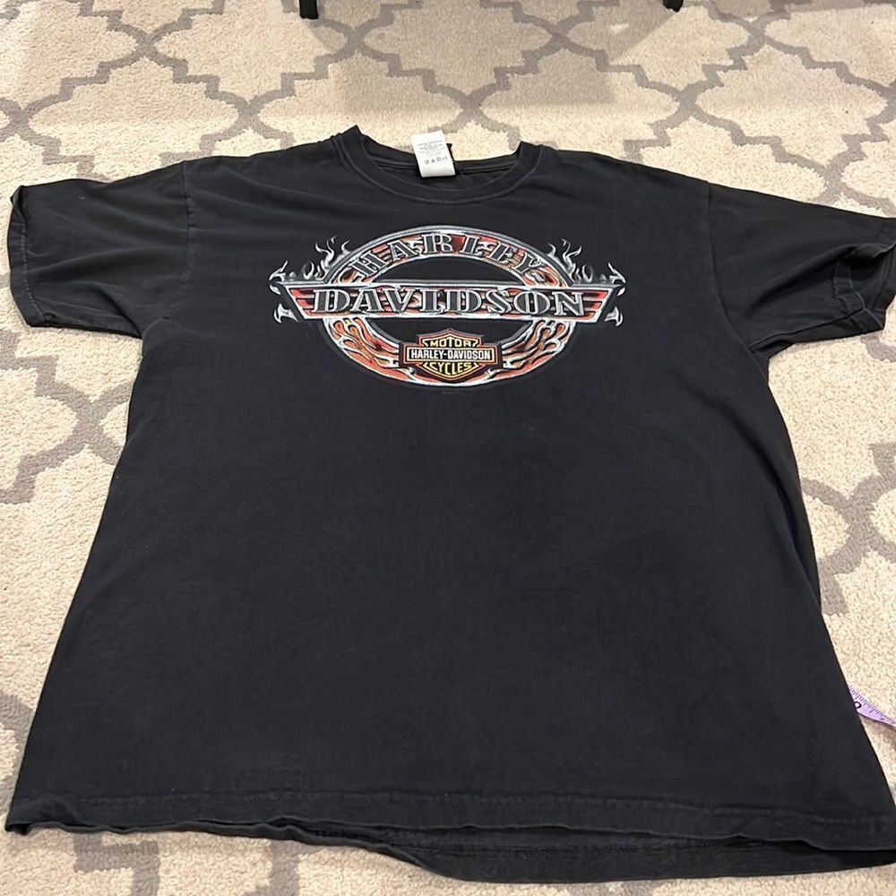 2006 Harley‎ Davidson black Tee shirt size L made in USA wild fire Villa Park IL